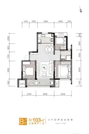 保利时光印象3室2厅1厨1卫建面103.00㎡