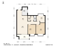 环球融创澜岸大观3室2厅1厨1卫建面95.00㎡