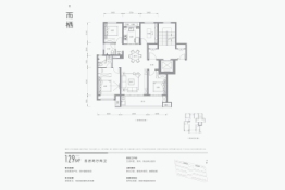 万科·华鸿 如园4室2厅1厨2卫建面129.00㎡