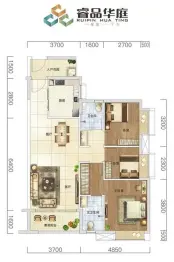 睿品华庭3室2厅1厨2卫建面95.00㎡