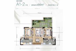 万科曼西缇院上2室2厅1厨2卫建面66.00㎡