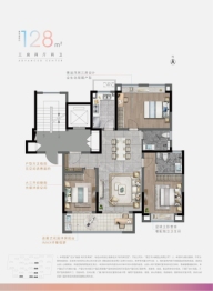 融创·时代未来城3室2厅1厨2卫建面128.00㎡