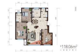 徽商·七星壹号3室2厅1厨2卫建面118.06㎡