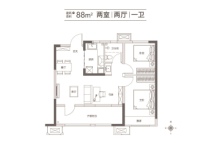 和达幸福城2室1厅1卫88㎡A1户型