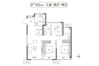 3室2厅2卫105㎡B2户型