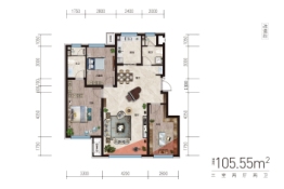徽商·七星壹号3室2厅1厨2卫建面105.55㎡