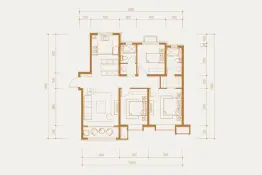 万润首府3室2厅1厨2卫建面122.00㎡