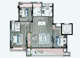 巢筑时光里3室2厅1厨2卫建面116.00㎡