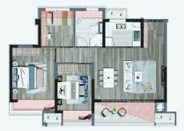 巢筑时光里3室2厅1厨1卫建面96.0㎡