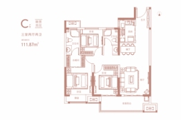 星联澶府3室2厅1厨2卫建面111.87㎡