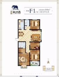 定陶新河湾·和园4室2厅1厨2卫建面144.00㎡