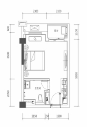 珑湾1室1厅1厨1卫建面37.00㎡