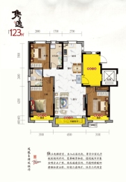 凤凰城3室2厅1厨2卫建面123.00㎡