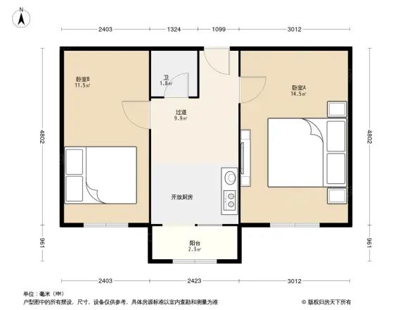 老墙根129号院户型图