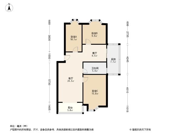 韩村河西小区户型图