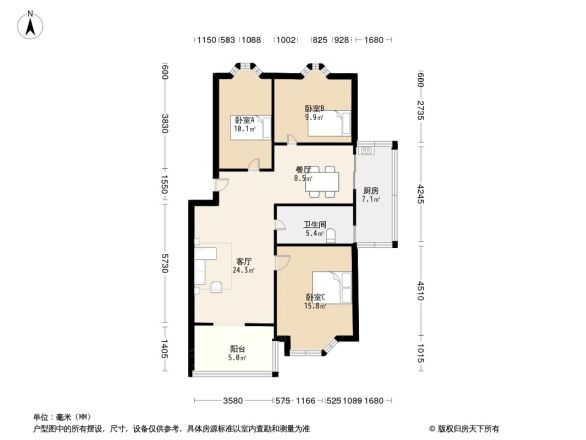 韩村河西小区户型图
