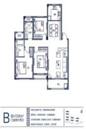 欢乐湾小镇3室2厅1厨2卫建面104.00㎡