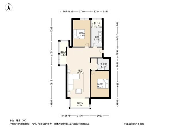 龙跃苑东二区户型图