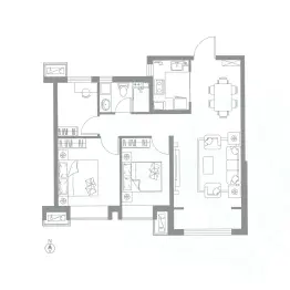 棠山樾3室2厅1厨1卫建面96.00㎡