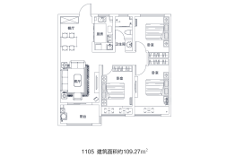 高晟·福润城3室2厅1厨1卫建面109.27㎡