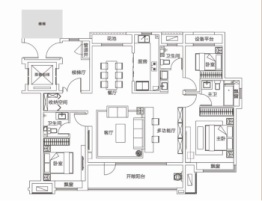 保利明玥春江3室2厅1厨3卫建面140.00㎡