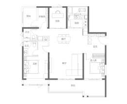 融创城4室2厅1厨2卫建面139.00㎡