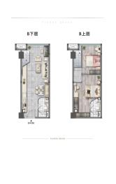 榕心映月2室2厅2厨2卫建面54.00㎡