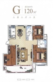 佳源华府3室2厅2卫建面90.00㎡