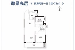 南宁空港恒大世纪梦幻城2室2厅1厨1卫建面75.00㎡