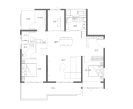 融创城4室2厅1厨1卫建面139.00㎡