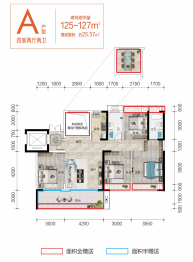 金钟悦江湾4室2厅1厨2卫建面125.00㎡