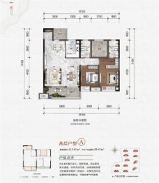 融创九熙府3室2厅1厨2卫建面115.61㎡