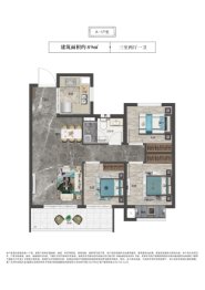 郑州·洺悦天玺3室2厅1厨1卫建面89.0㎡