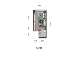 通嘉国际港1室1厅1卫建面50.00㎡