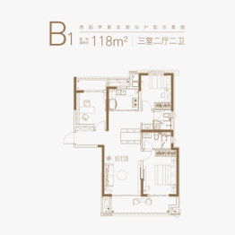 万科·春华秋实 西园甲第3室2厅1厨2卫建面118.00㎡