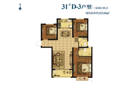 锦宏光耀城3室2厅1厨2卫建面119.66㎡