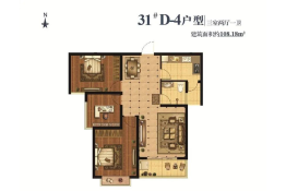 锦宏光耀城3室2厅1厨1卫建面108.18㎡