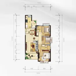 恒大帝景3室2厅1厨2卫建面121.65㎡