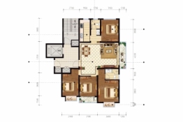 谷山高第府4室2厅1厨2卫建面134.00㎡