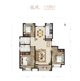 三箭骏福苑3室2厅1厨2卫建面130.00㎡