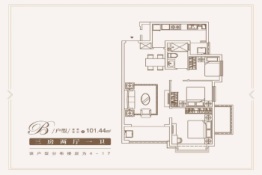 苏州恒大悦珑湾3室2厅1厨1卫建面101.44㎡