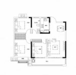 G2户型， 3室2厅1卫1厨， 建筑面积约108.00平米