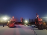 售楼处夜间雪景