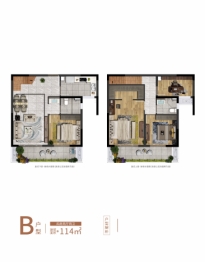 地铁中建·玖樾府4室2厅1厨2卫建面114.00㎡