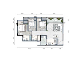 云篆学府3室2厅1厨2卫建面88.0㎡