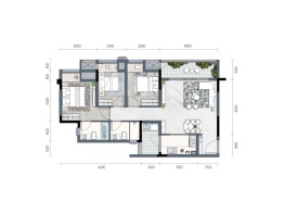 云篆学府3室2厅1厨2卫建面88.00㎡