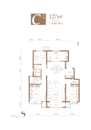 富力盛悦居3室2厅1厨2卫建面127.00㎡