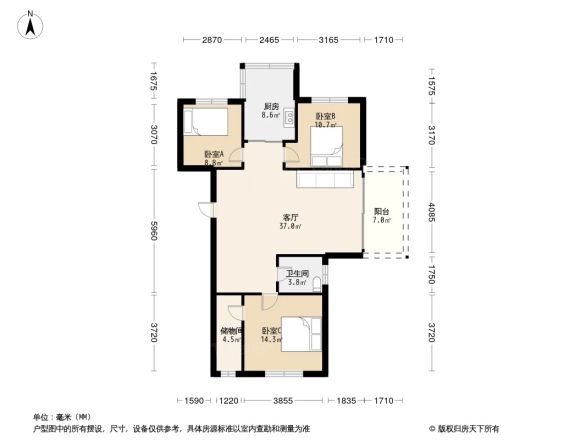 鸿翔湖景苑户型图