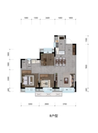 中梁 阳光城·未来悦3室2厅1厨1卫建面97.00㎡