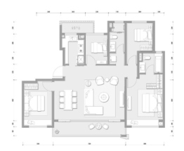 仁恒溪云雅园4室2厅1厨2卫建面140.00㎡